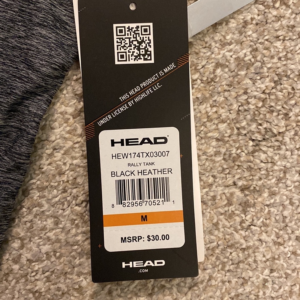 NWT Head Rally Tank- Black Heather - Picture 5 of 8